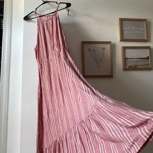 Old navy pink and white maxi dress XL